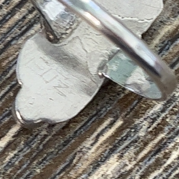 SIGNED STERLING TURQUOISE  RED CORAL RING - SZ  6 1/4 - Picture 5 of 9